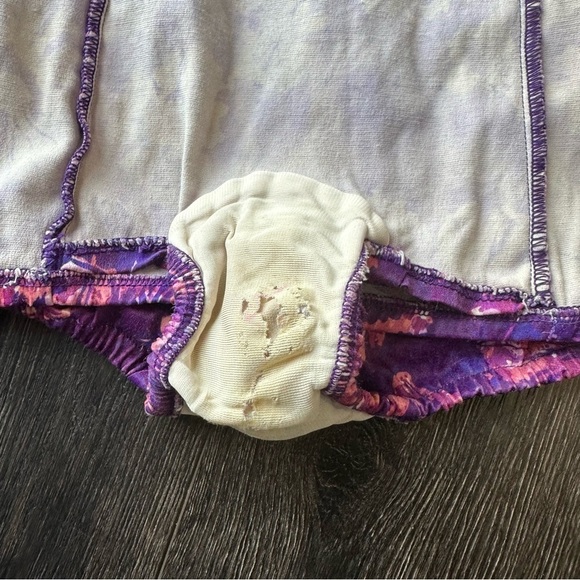 Vintage Sea Lure women’s swimsuit size small 14 purple  floral VTG play suit - Picture 11 of 14